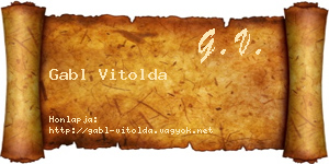 Gabl Vitolda névjegykártya